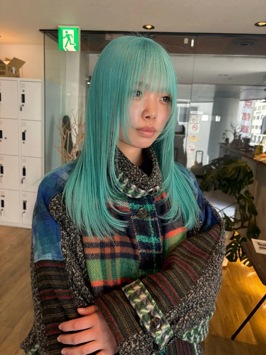 ロング カット ヘアカラー トリートメント 前田 菜奈子のヘアスタイル