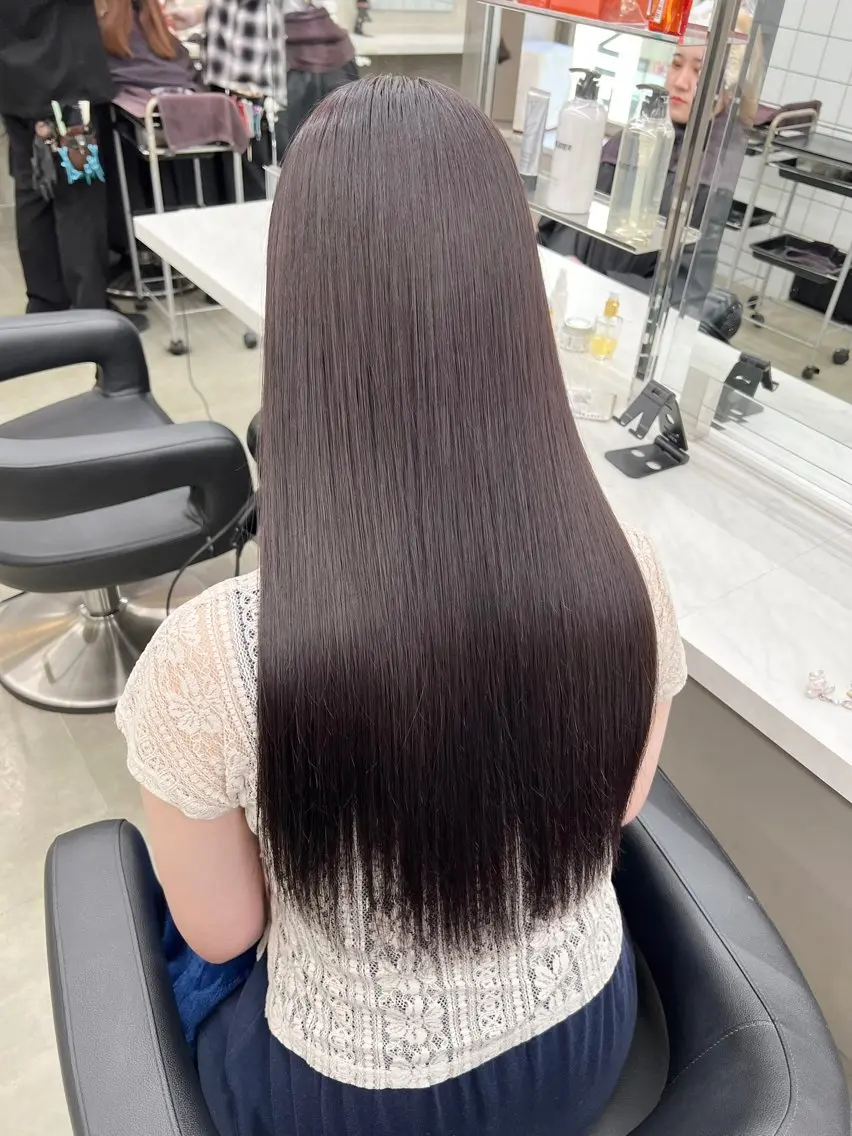 ロング カラー パーマ ヘアアレンジ メンズ キッズ 上品＆韓国風 🥀海心🥀のヘアスタイル