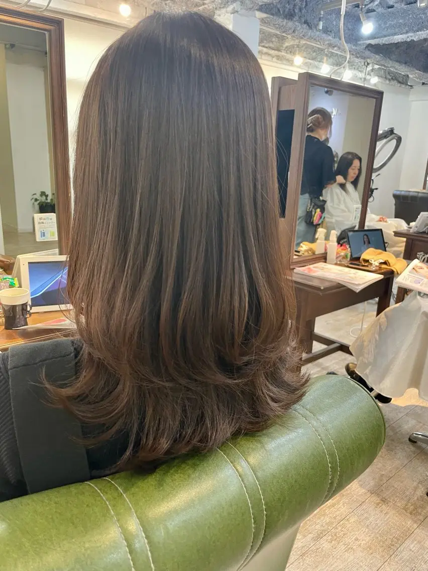 セミロング カット ヘアカラー トリートメント レイヤーカット 中屋光貴のヘアスタイル