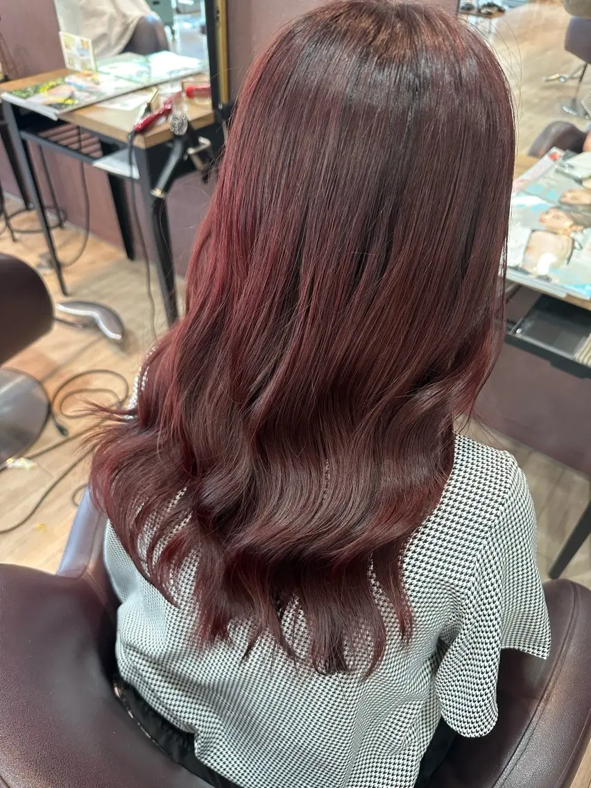 ミディアム カット ヘアカラー ツヤ髪質改善 💜れいな💜のヘアスタイル