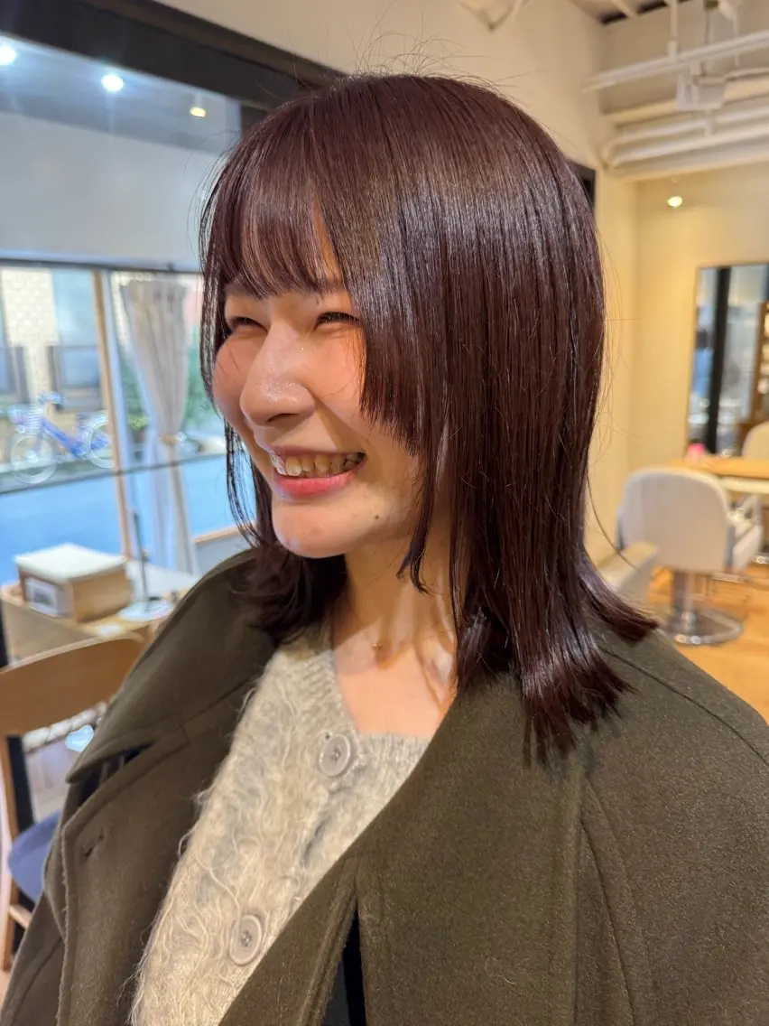 ミディアム ショートボブ ボブレイヤー ミディアムレイヤー ボブ レイヤーカット カット ヘアカラー トリートメント レイヤーカット🏆/ 髪質改善🏆/福本凌のヘアスタイル