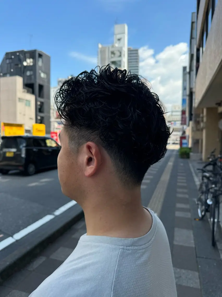 パーマ メンズ カット パーマ 米元 春奈のヘアスタイル