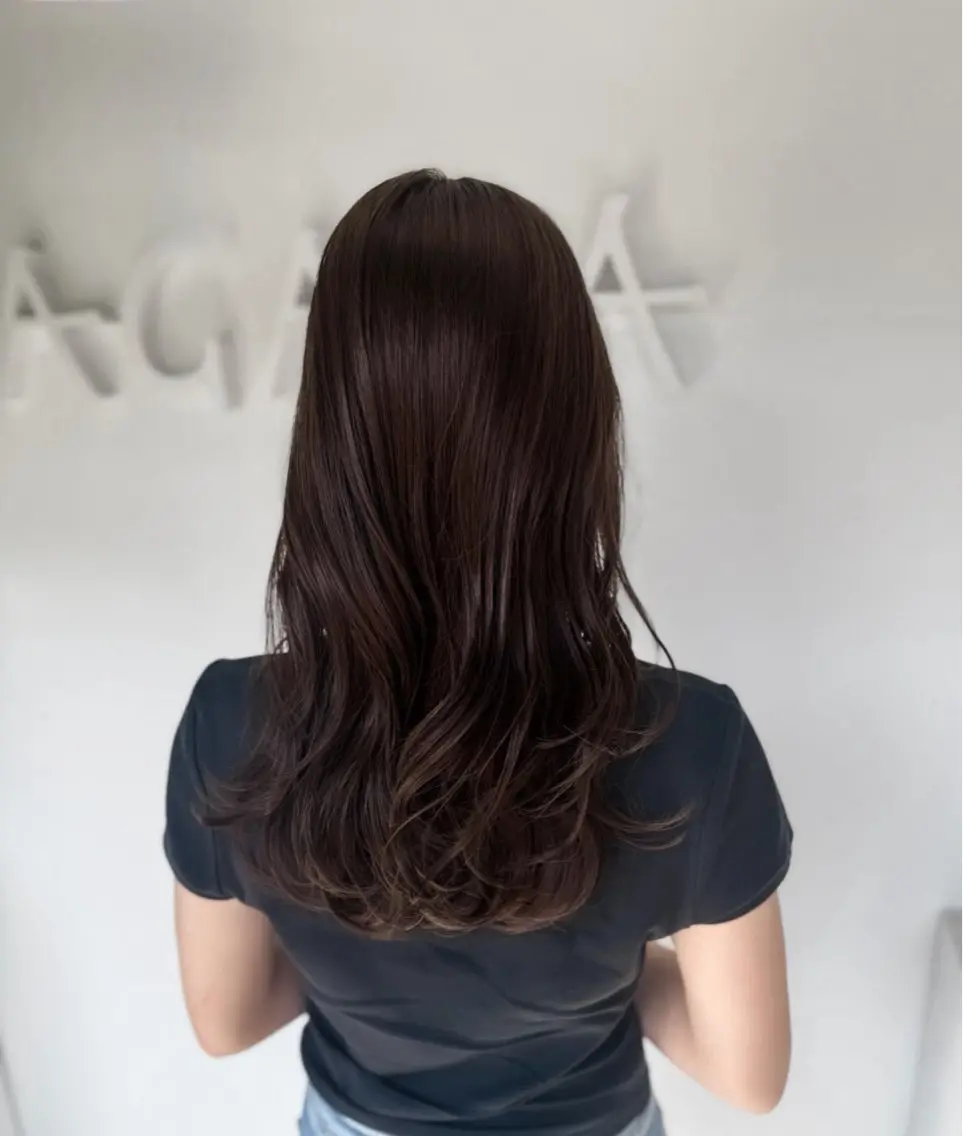 ロング カラー ブラウンカラー チョコレートブラウン カット ヘアカラー トリートメント 透明感カラー/ 艶感カラー/RAMUのヘアスタイル