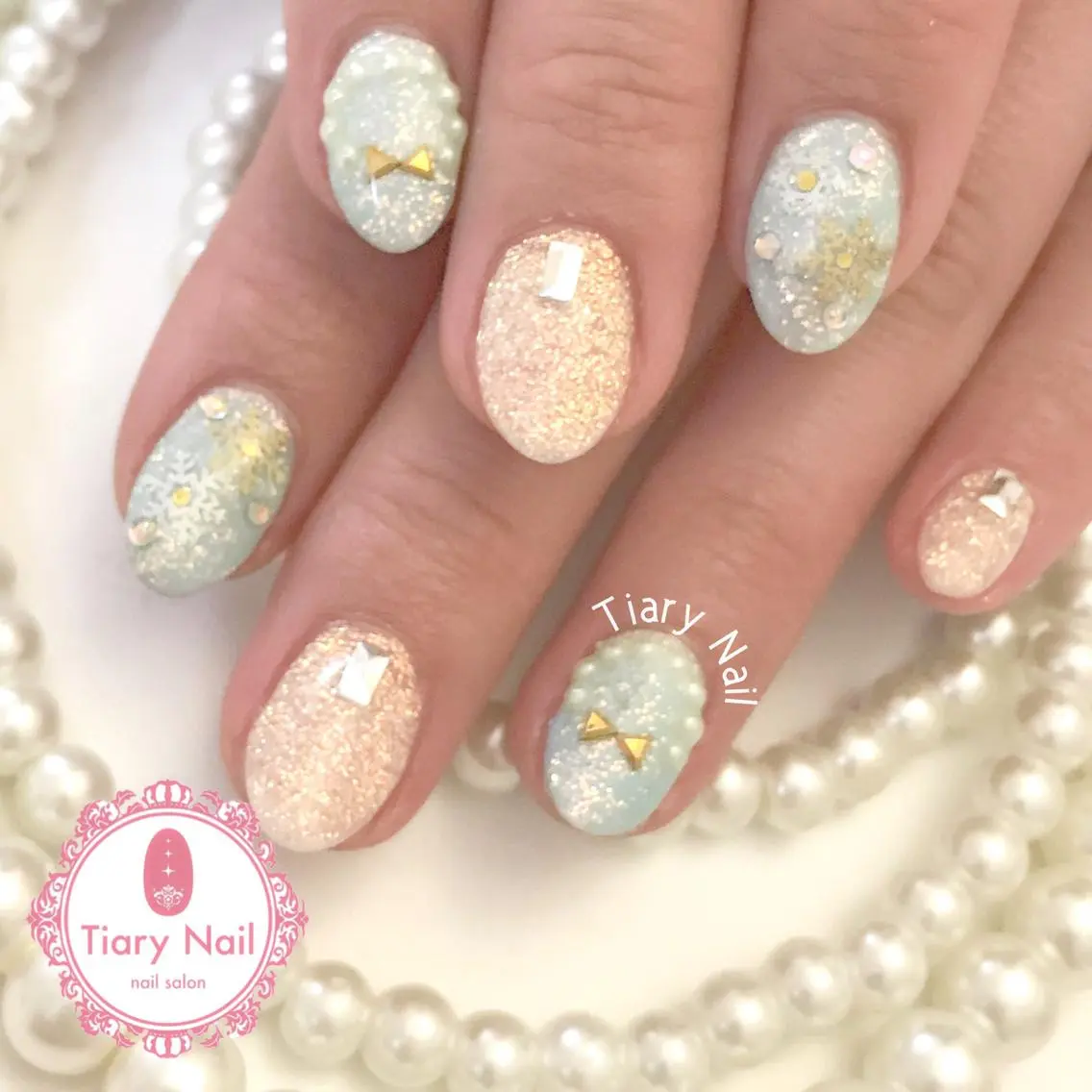 ネイル ハンドネイル 💗🪽Tiary Nail🪽💗のネイルデザイン