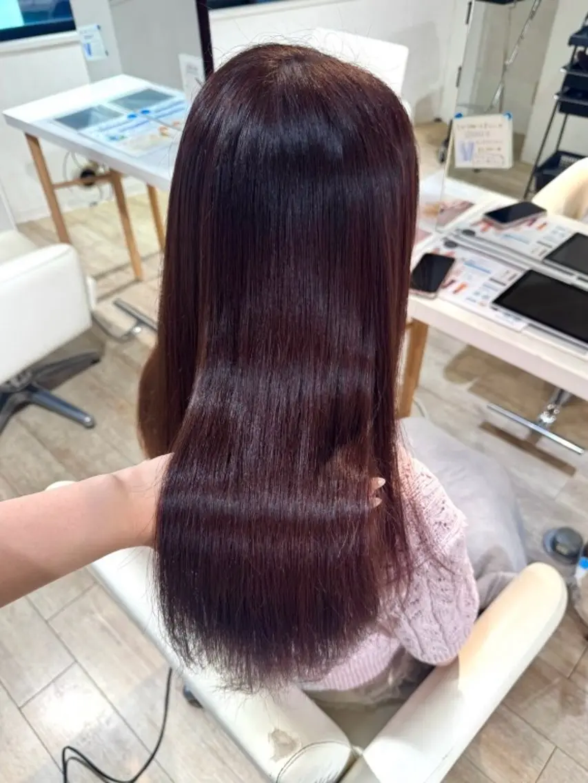 カラー ブラウンカラー カシス ヘアカラー rin 透明感/艶髪のヘアスタイル