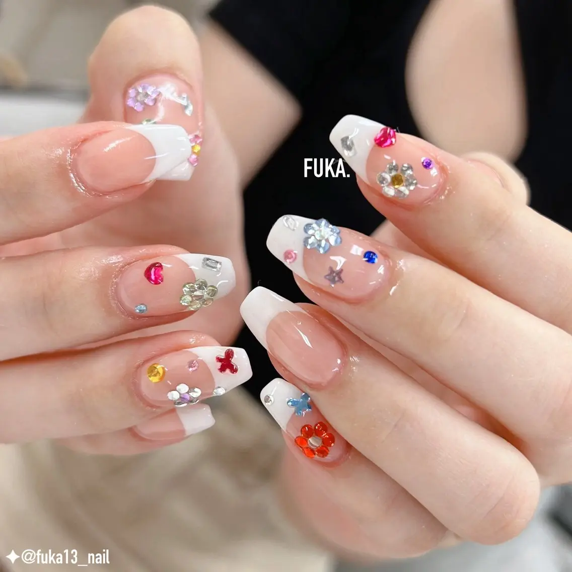 ネイル フレンチネイル キラキラネイル 韓国ネイル ハンドネイル Nail♡Fuka. /6月予約受付中のネイルデザイン