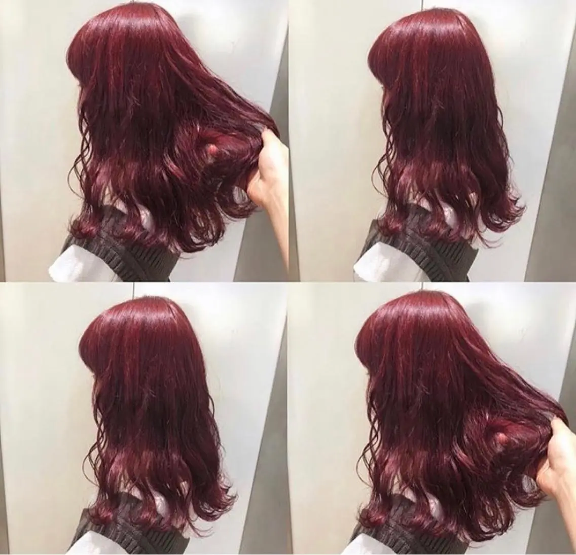 ロング カラー ボルドーカラー 遠藤沙也加 /レイヤーカットのヘアスタイル