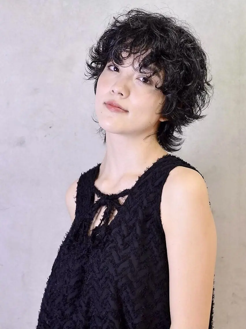 ショート パーマ カット パーマ トリートメント 髪質改善/ヘアケア coiiはしもとはなのヘアスタイル