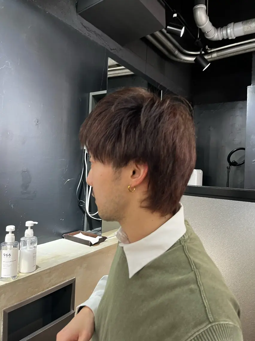 カラー メンズ レッドカラー 🎉黒岩 蓮🎉のヘアスタイル