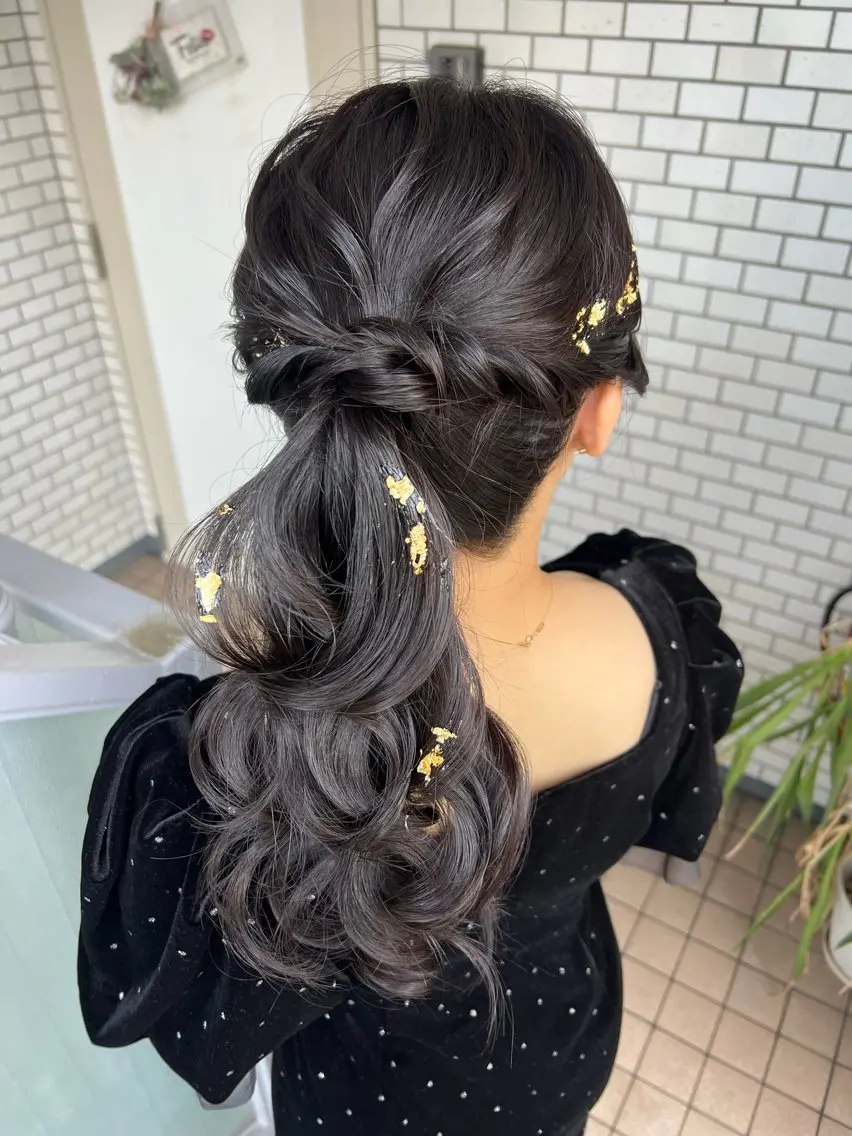 ヘアアレンジ ポニーテール ヘアセット 大人可愛いヘアメイク 💋🧚‍♀️しずかのヘアスタイル