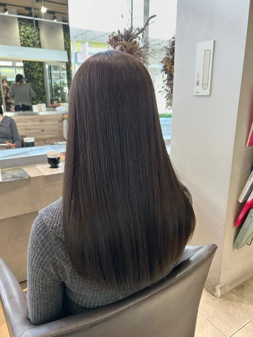 【1番人気◎】酸性ストレート+透明感カラー+カット ¥17600クセ・広がり・赤みカラー…一気に解決!!の写真