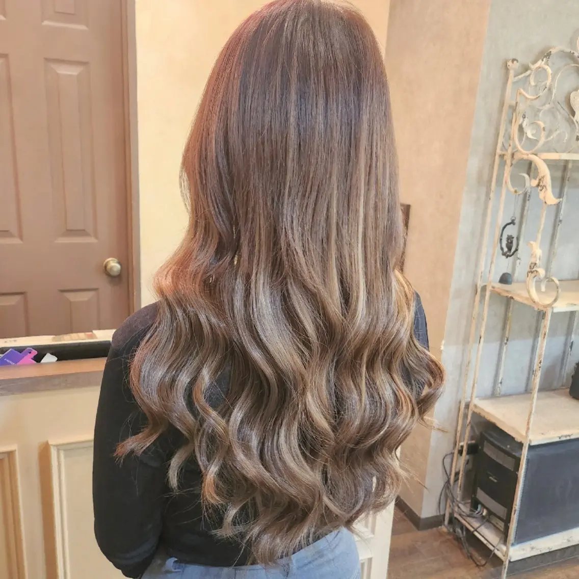 ロング ヘアアレンジ シールエクステ エクステ ロング カット エクステ 田井中 悠紀のヘアスタイル