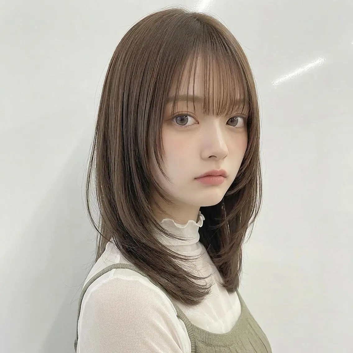 セミロング 艶髪ストレート❇️ レイヤー❇️出町光流のヘアスタイル