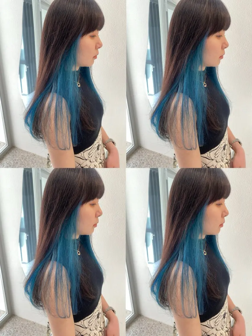 カラー ブルーカラー イヤリングカラー グレージュ Zina‎ 🤍 AYAのヘアスタイル
