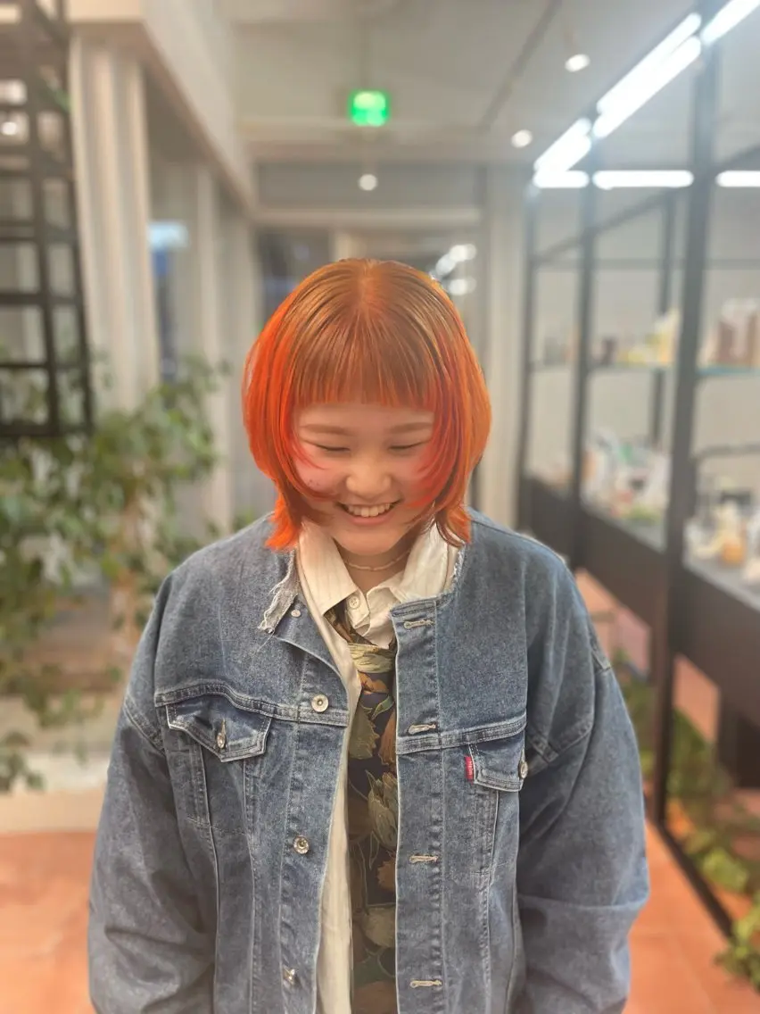 ショート カラー カット ヘアカラー トリートメント ⭐️韓国ブリーチ 顔周りカット⭐️のヘアスタイル