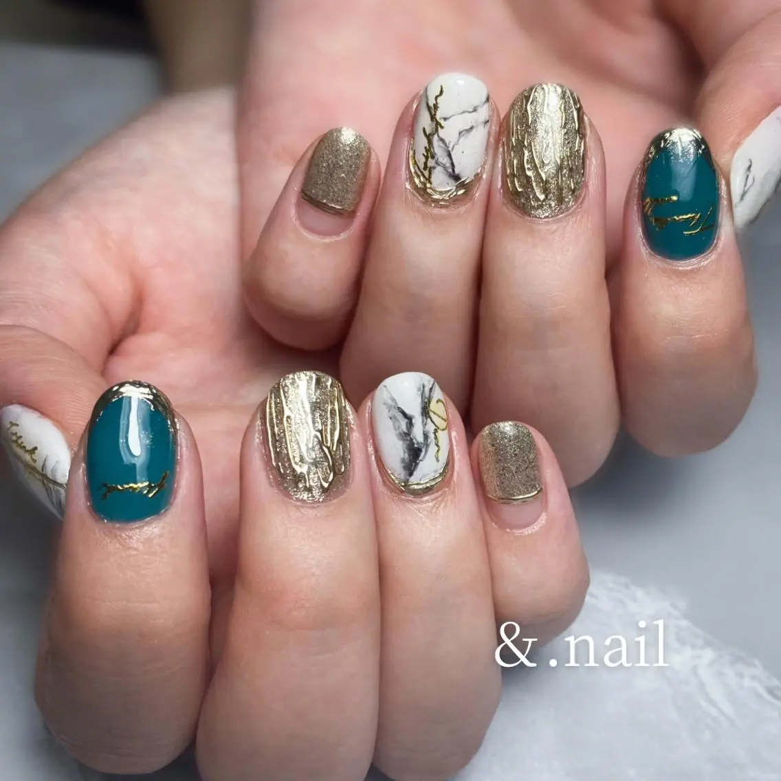 ネイル 大理石ネイル(マーブル) ハンドネイル &.nail/ ニュアンス/持込み可のネイルデザイン