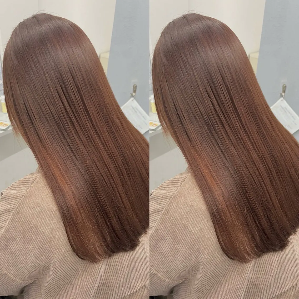 ミディアム カット ヘアカラー トリートメント 透明感カラー🪿🤍 顔まわりカットのヘアスタイル
