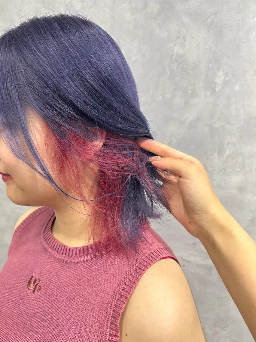 ミディアム ヘアカラー プルエクステ/インナ ーカラー🦊はるなのヘアスタイル