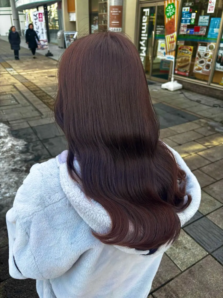 ロング カラー レッドカラー カット ヘアカラー あすか/ 松本/モデル様募集中のヘアスタイル