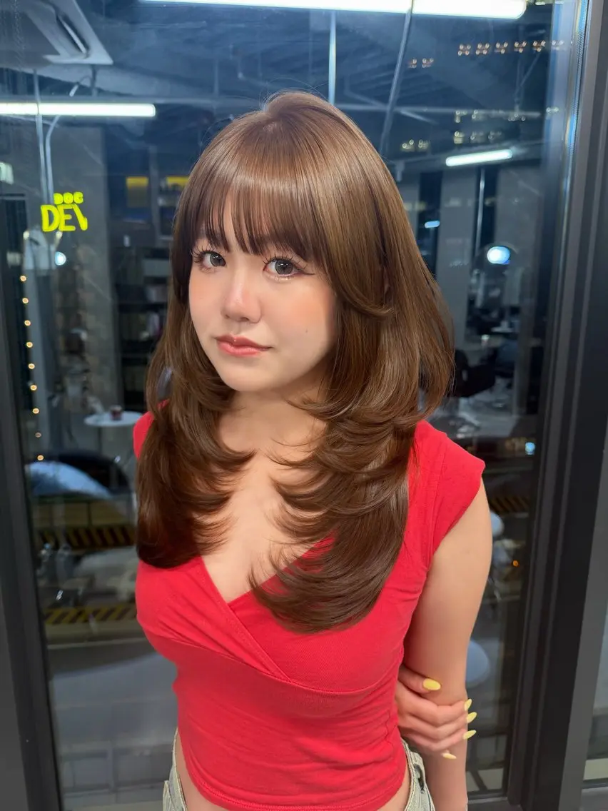 ロング カラー ヘアカラー caho/大阪梅田 韓国ヘア♡のヘアスタイル