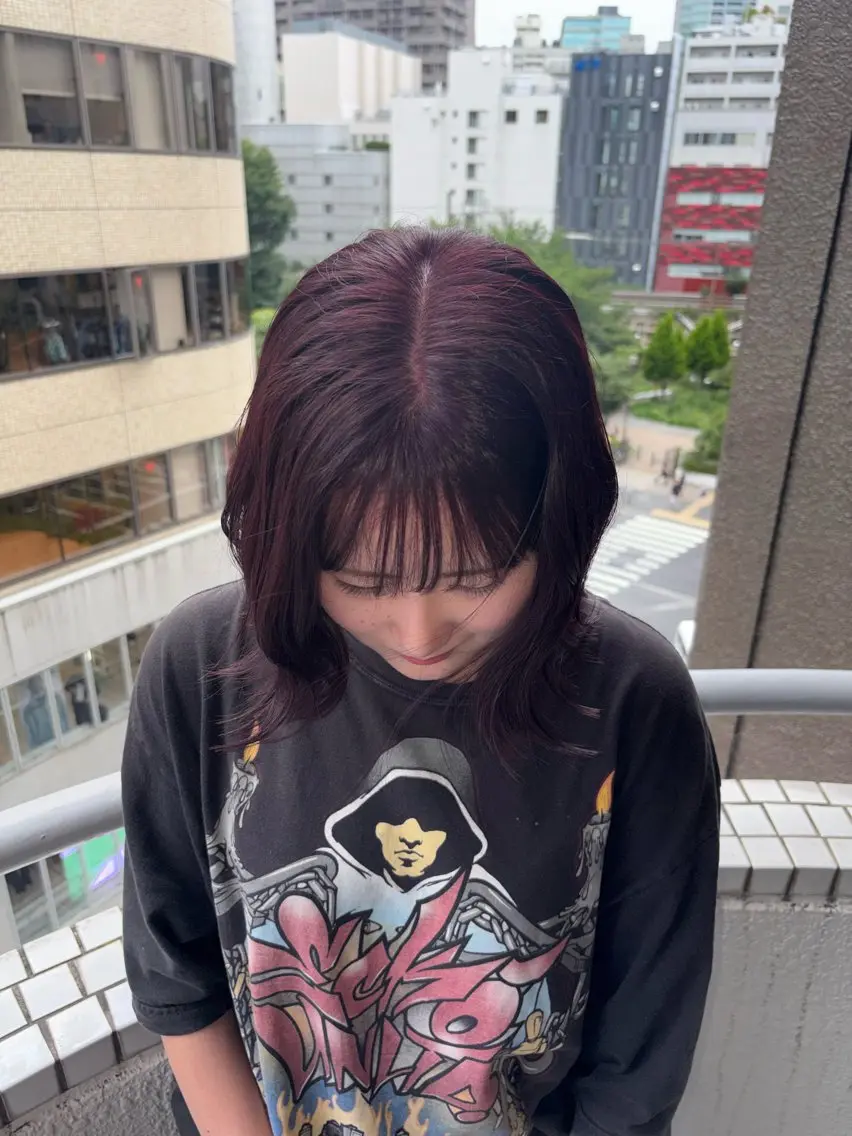 ロング ヘアカラー 小林 とものヘアスタイル