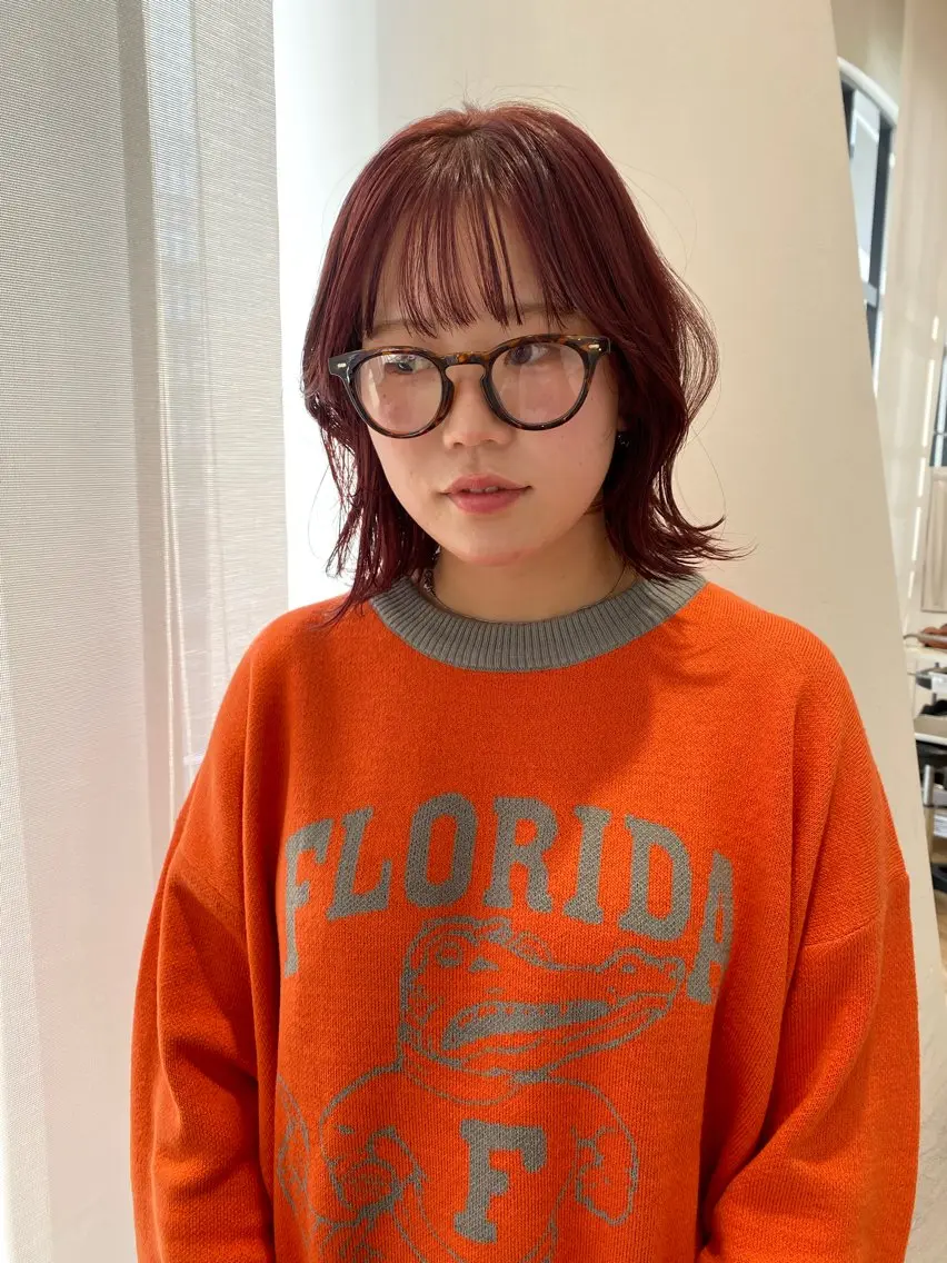 ショート カラー ブリーチ ピンクカラー 増井 彩乃のヘアスタイル