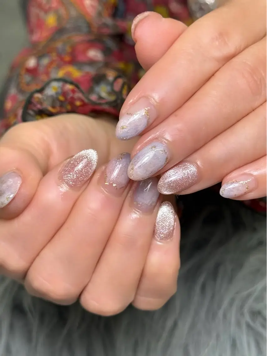 ネイル アートネイル フラッシュネイル フラッシュマグ 大理石ネイル(マーブル) ニュアンスネイル nail salon h🎀小夏のネイルデザイン