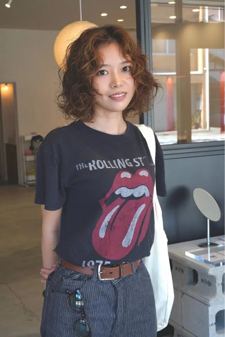 ミディアム パーマ ミディアムパーマ ボブ 岡崎パーマ noiのヘアスタイル