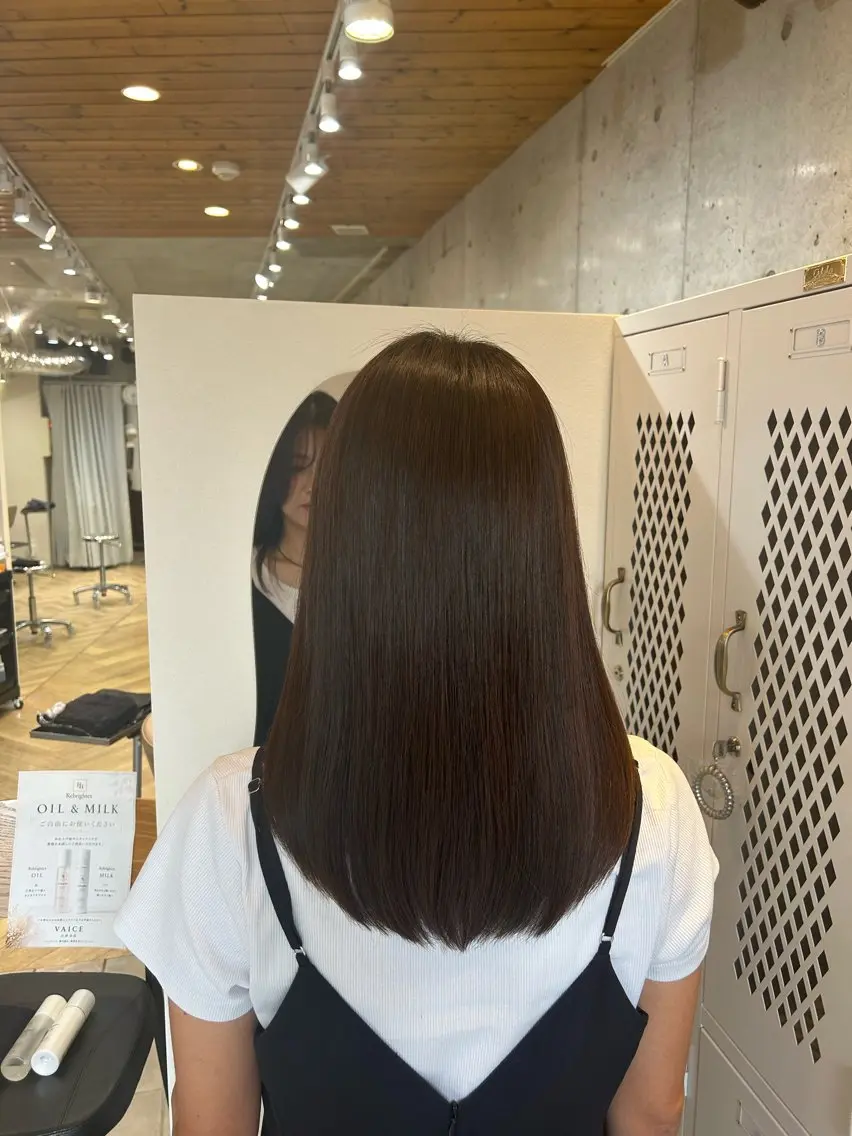 ミディアム 縮毛矯正 似合わせカット＆艶 カラー🤍ヒナタ🤍のヘアスタイル