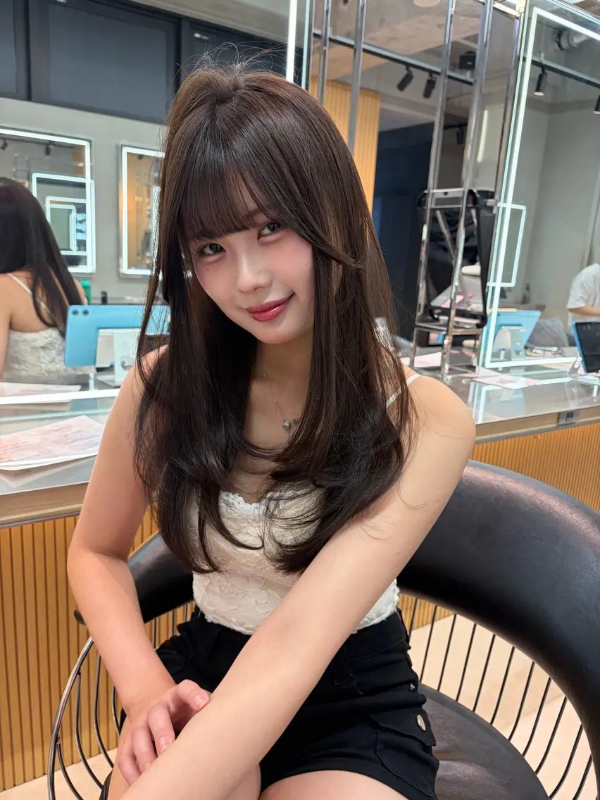 ミディアム カラー ヘアアレンジ ベージュカラー ブリーチ 透明感カラー ブリーチなしカラー 髪質改善 カット ヘアカラー トリートメント 【博多髪質改善】 吉村 清志のヘアスタイル