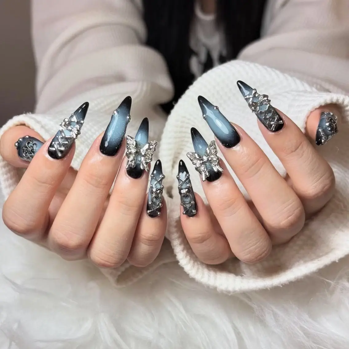 ネイル 桜ネイル 長さ出し フレンチネイル 韓国ネイル マグネットネイル ハンドネイル Kiwami nailsalonのネイルデザイン