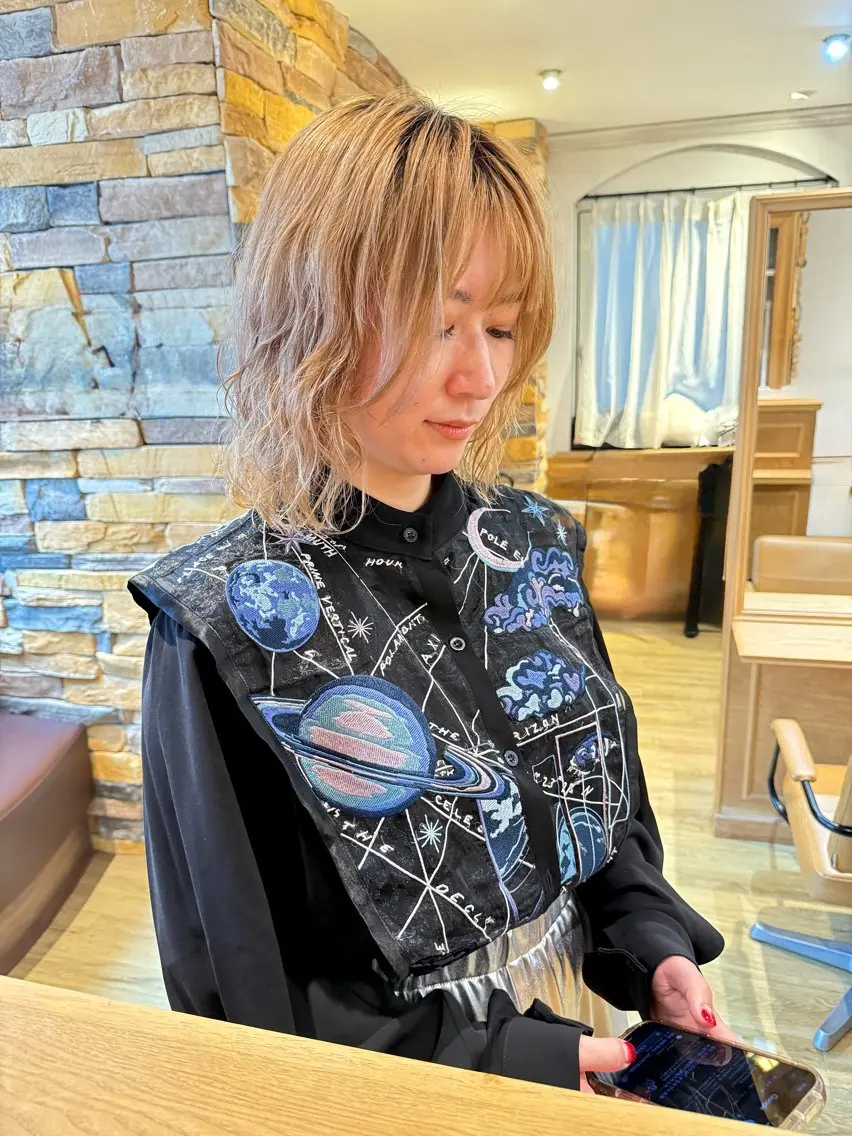 ミディアム ミディアムパーマ カット パーマ 千 田のヘアスタイル