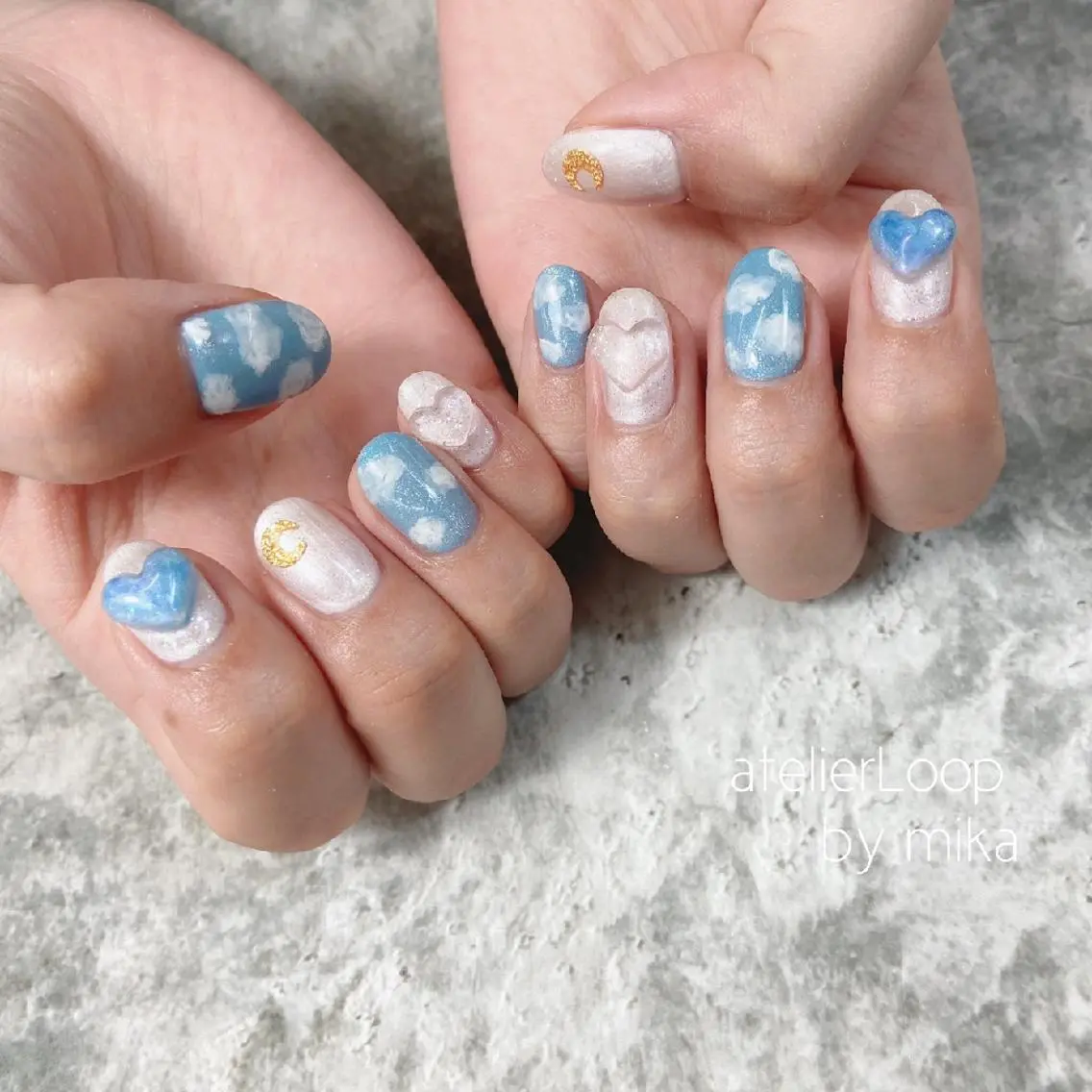 ネイル ハート ハンドネイル atelier Loop♪MIKAのネイルデザイン