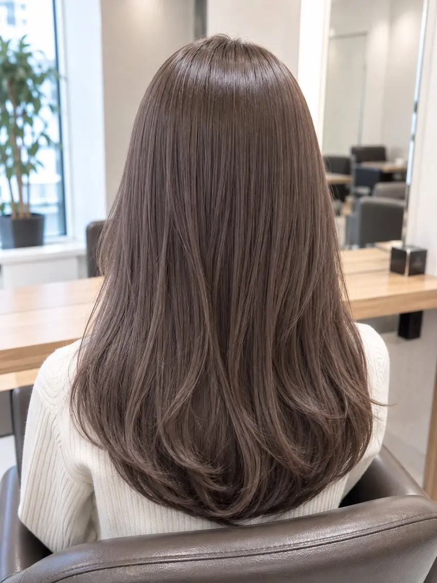 ロング 韓国風カラー 韓国風ヘア ヘアカラー 韓国風特化 池田一之のヘアスタイル