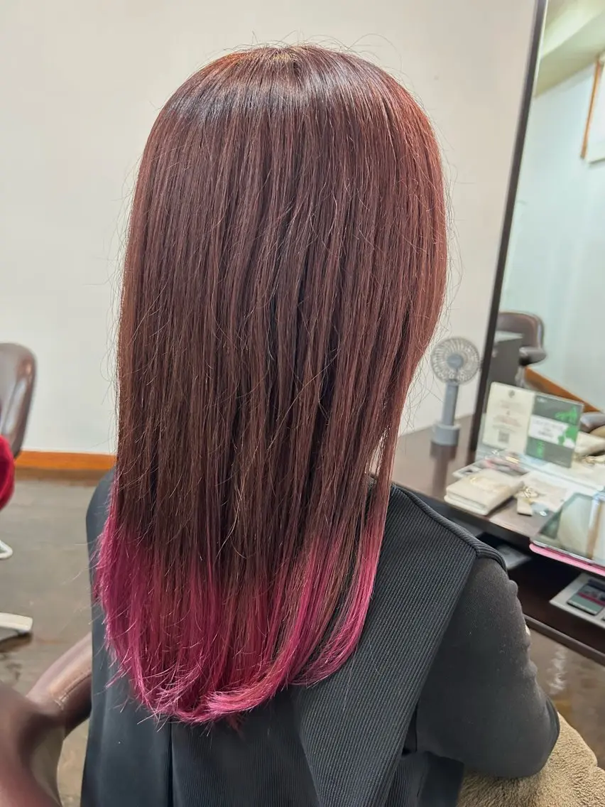 カラー ブラウンカラー ピンクカラー ローズカラー 坂本 瑞季 🤍 髪質改善のヘアスタイル