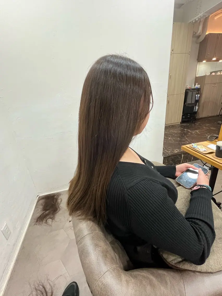 ロング カット ヘアカラー 縮毛矯正 縮毛矯正🌟カラー╱ ╱いいじまのヘアスタイル
