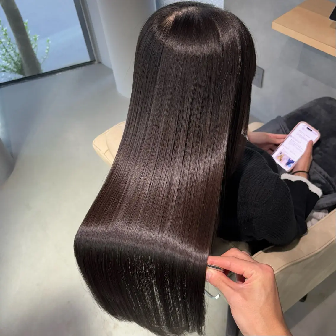 ロング カラー 縮毛矯正 トリートメント shinka omotesandoのヘアスタイル