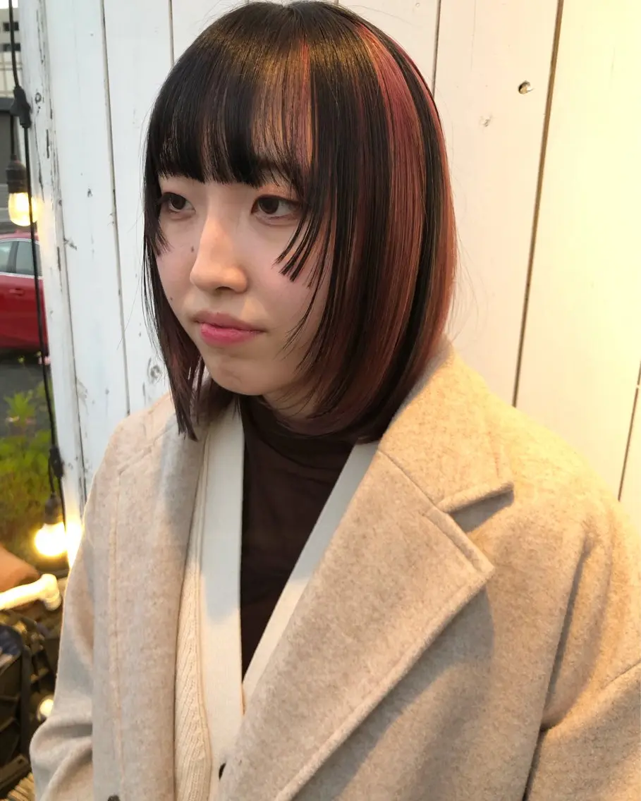 ミディアム カット ヘアカラー デザインカット🎨 ボブ🫟おざきのヘアスタイル