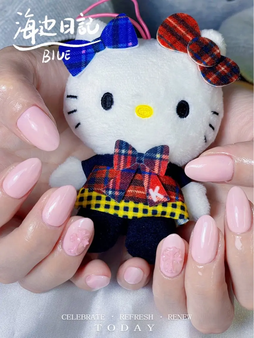 ネイル ブラウン チークネイル 桜ネイル 長さ出し フットネイル ハンドネイル XIINH NAIL SALONのネイルデザイン