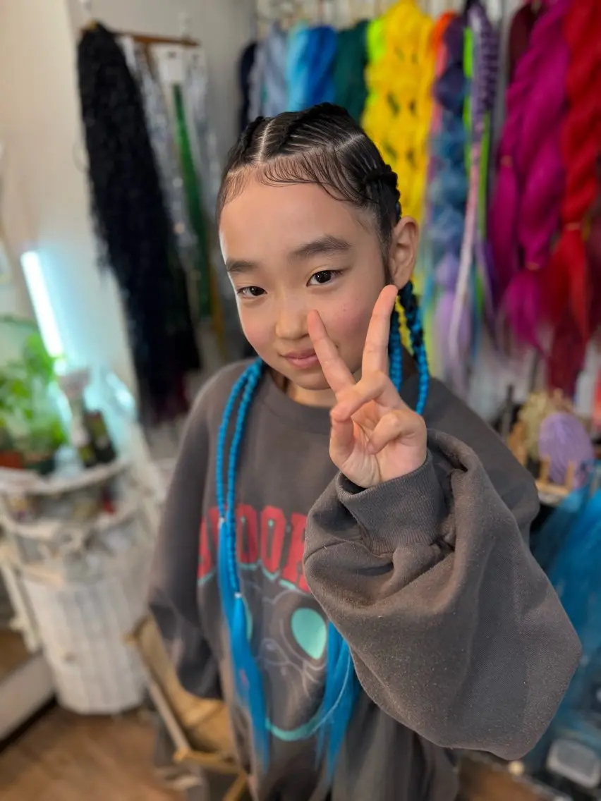 ロング キッズ エクステ ヘアセット scamp⭐️ さくらのヘアスタイル
