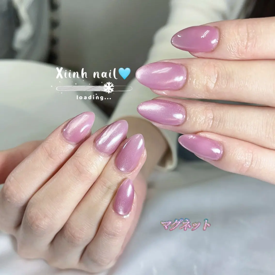 ネイル ブラウン チークネイル 桜ネイル 長さ出し フットネイル ハンドネイル XIINH NAIL SALONのネイルデザイン