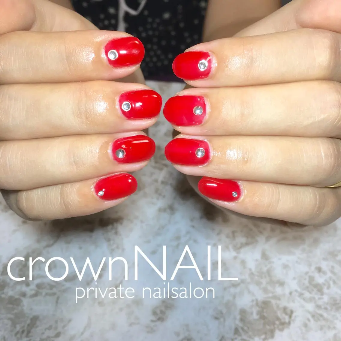 ネイル ワンカラーネイル 赤色 ensowa✱laf NAILのネイルデザイン