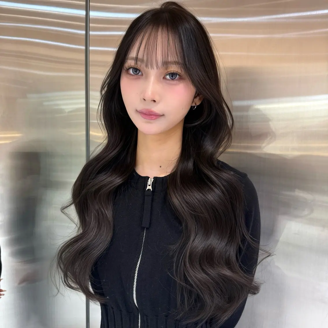 ロング カラー ショコラグレージュ グレージュ カット ヘアカラー トリートメント ハッシュカット/ 水光艶カラー/RINのヘアスタイル
