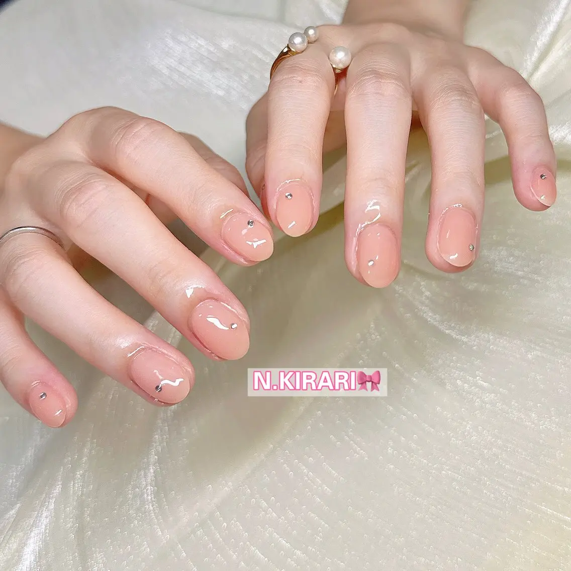 ネイル ストーンネイル ハンドネイル ハンドケア N.KIRARI nail salonのネイルデザイン