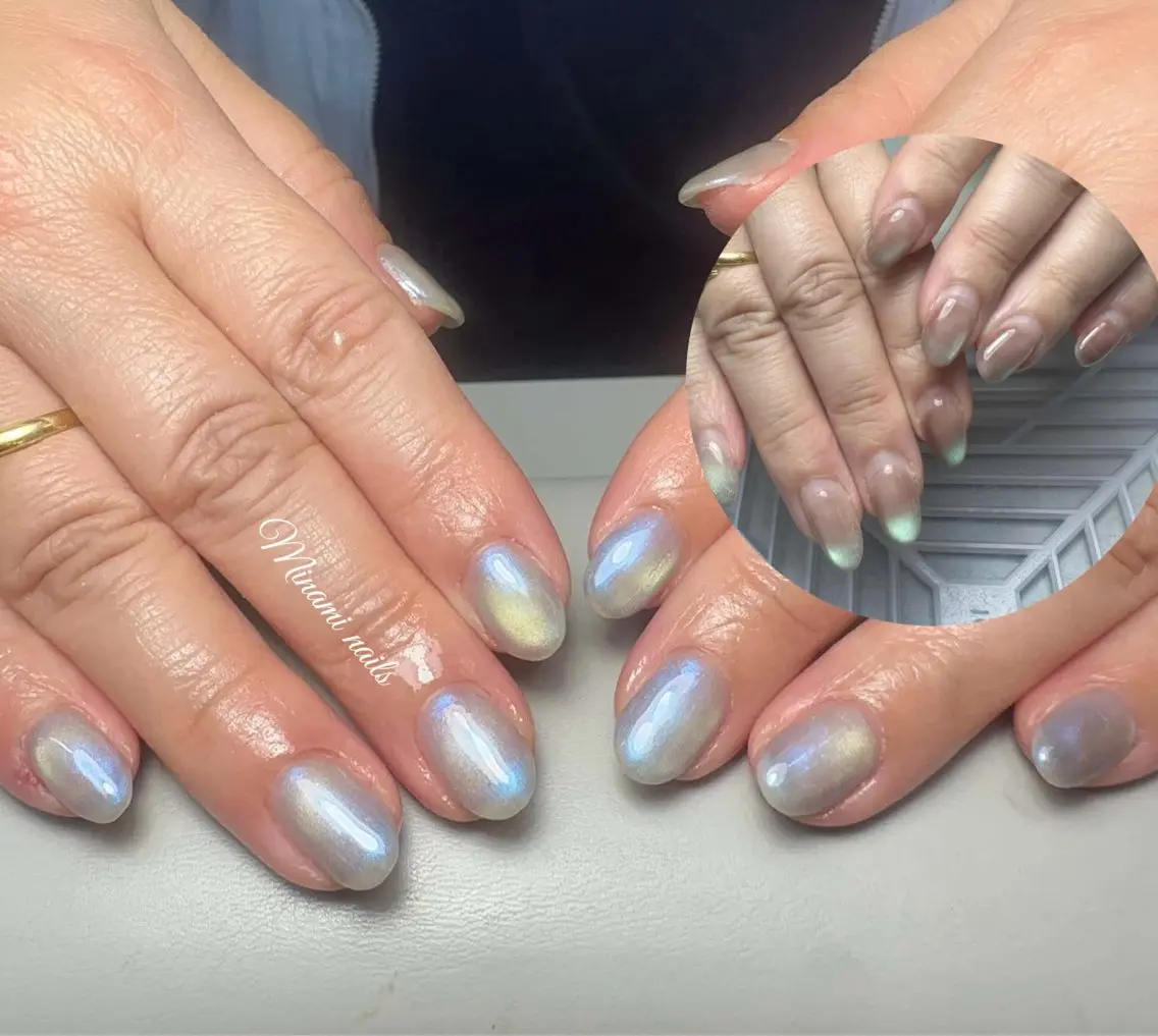 ネイル アートネイル ガーリー キラキラネイル 韓国ネイル マグネットネイル ハンドネイル Minami Nailsのネイルデザイン