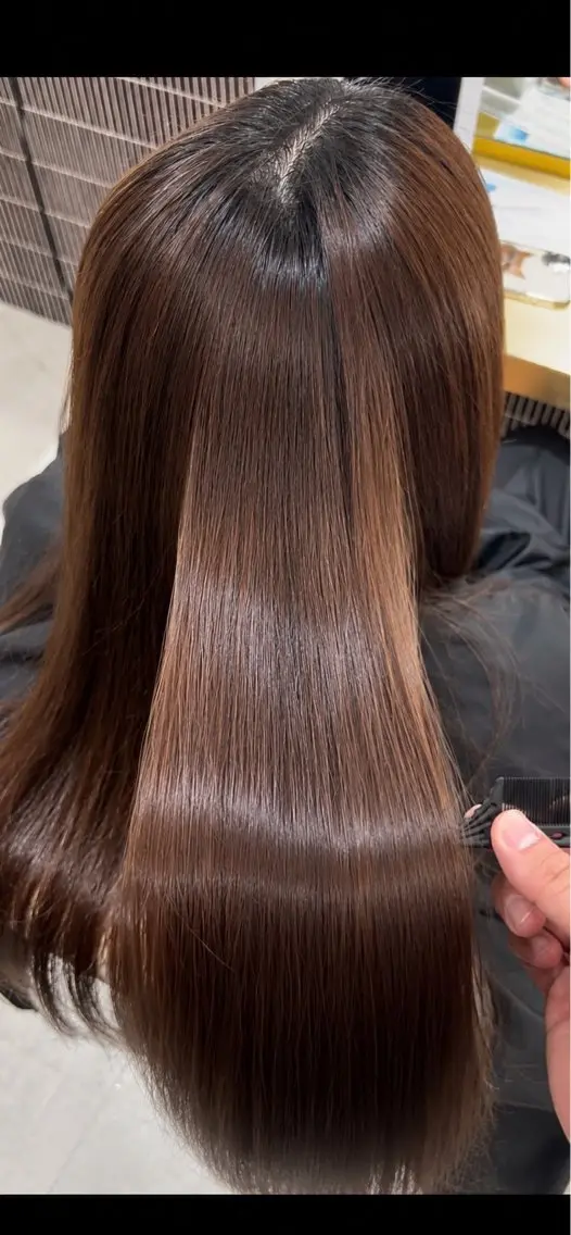 セミロング 縮毛矯正 縮毛矯正/髪質改善 顔周り/小笠原諒のヘアスタイル