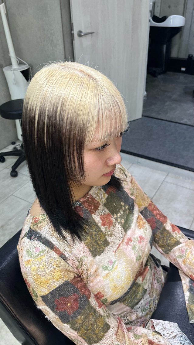 セミロング カラー カット ヘアカラー トリートメント urara /心斎橋/ハイトーンのヘアスタイル