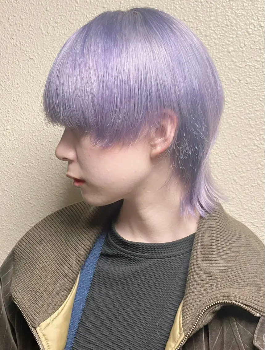 ミディアム 顔まわりレイヤー 姫カット レイヤーカット カット ヘアカラー fumikaブリーチ /デザインのヘアスタイル