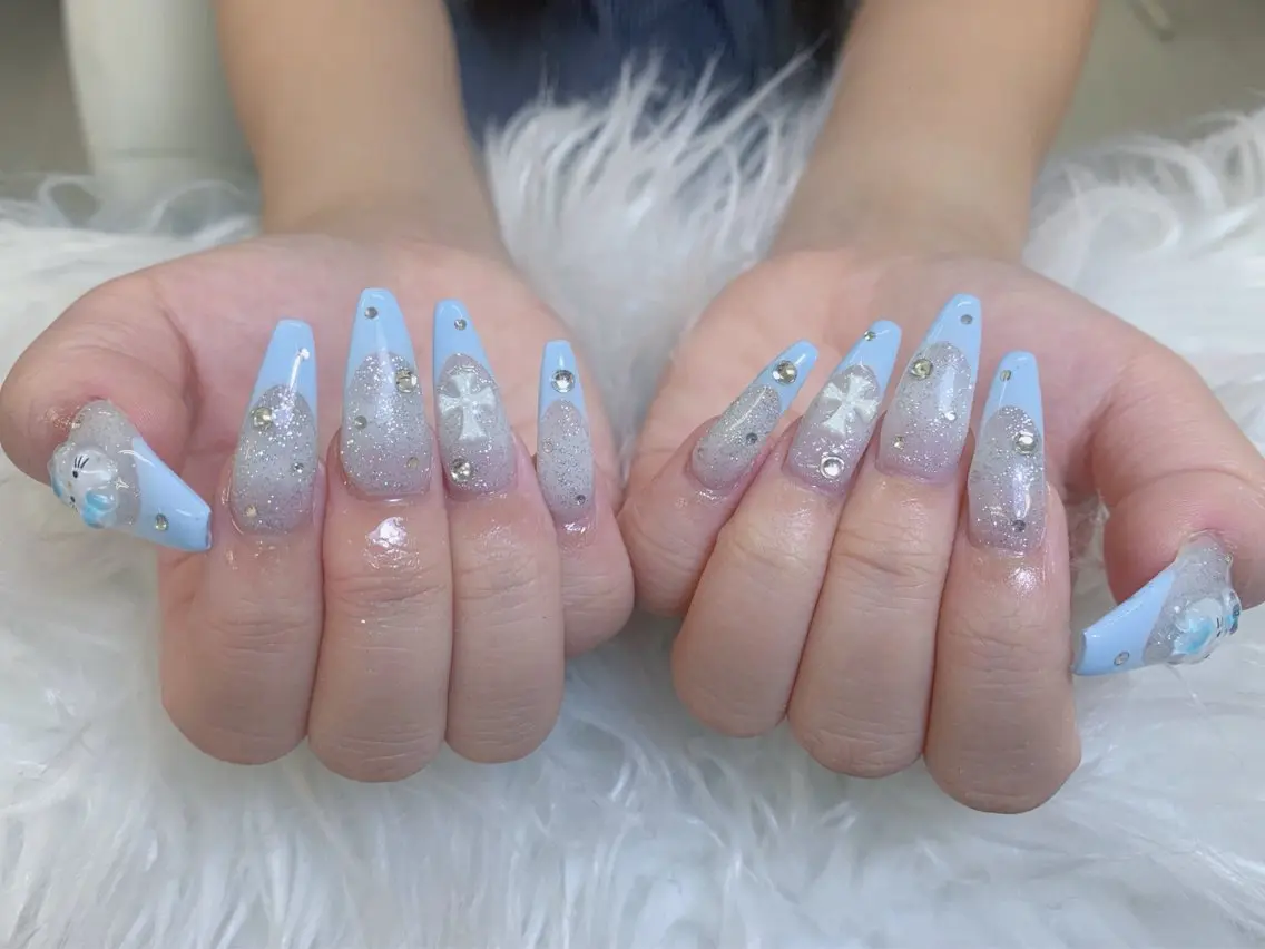ネイル チークネイル 長さ出し フットネイル マグネットネイル 持ち込み ハンドネイル ANH NAIL ゴテゴテ専門店💎のネイルデザイン