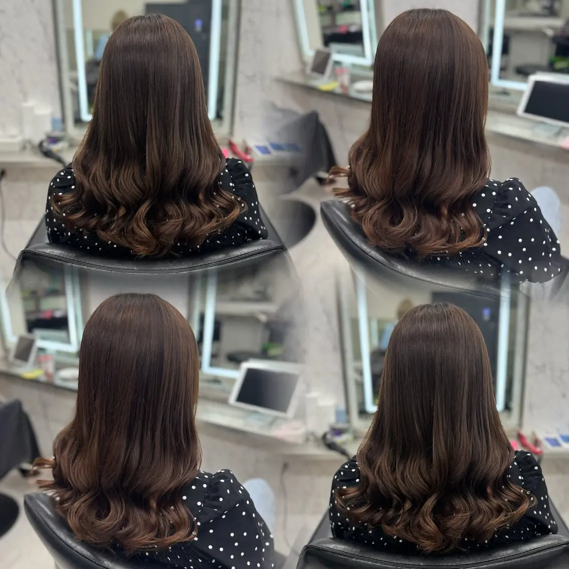 セミロング カラー ブラウンカラー ハイトーンカラー JPCY MIRIYAのヘアスタイル